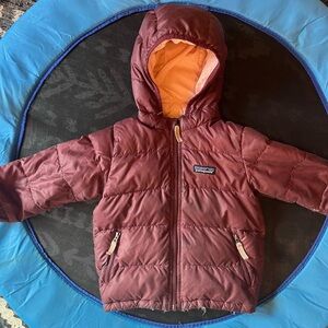 Patagonia Maroon and Pink Puffer Jacket 3T